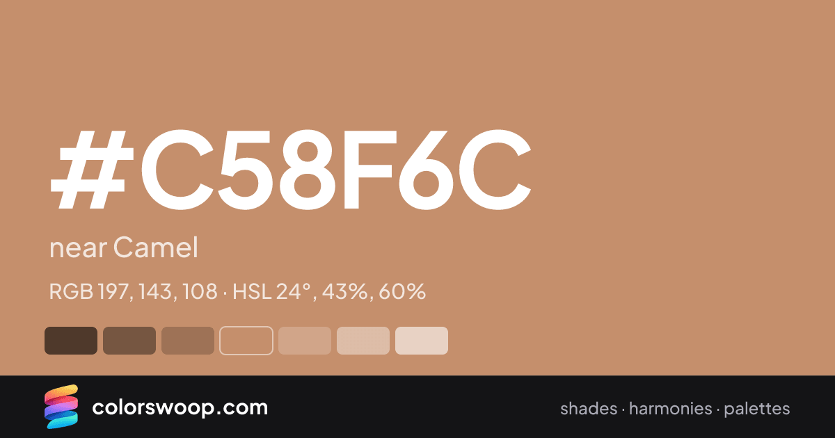 #C58F6C hex color card: near Camel, RGB 197, 143, 108