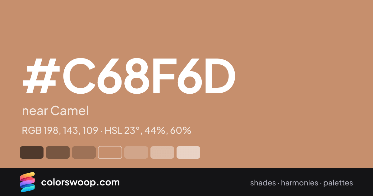 #C68F6D hex color card: near Camel, RGB 198, 143, 109