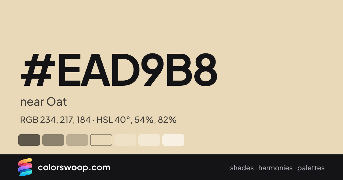 #EAD9B8 hex color card: near Oat, RGB 234, 217, 184