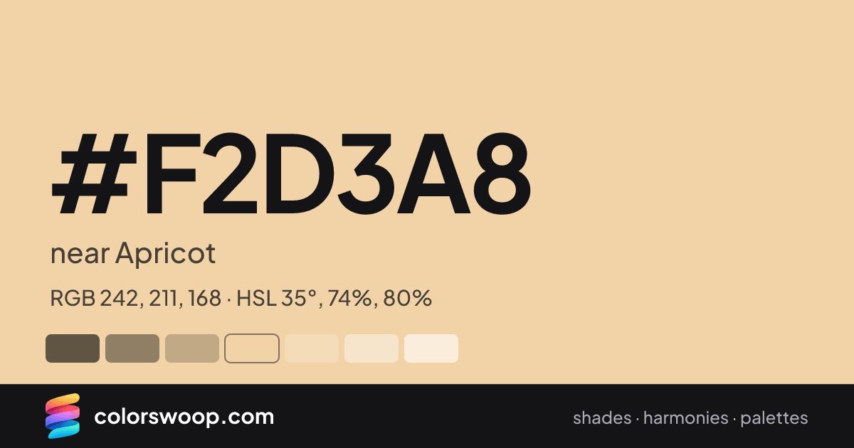 #F2D3A8 hex color card: near Apricot, RGB 242, 211, 168