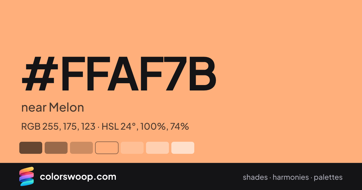 #FFAF7B hex color card: near Melon, RGB 255, 175, 123
